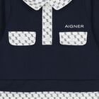 Baby Boys Navy Blue & White Logo Babygrow, 2, hi-res
