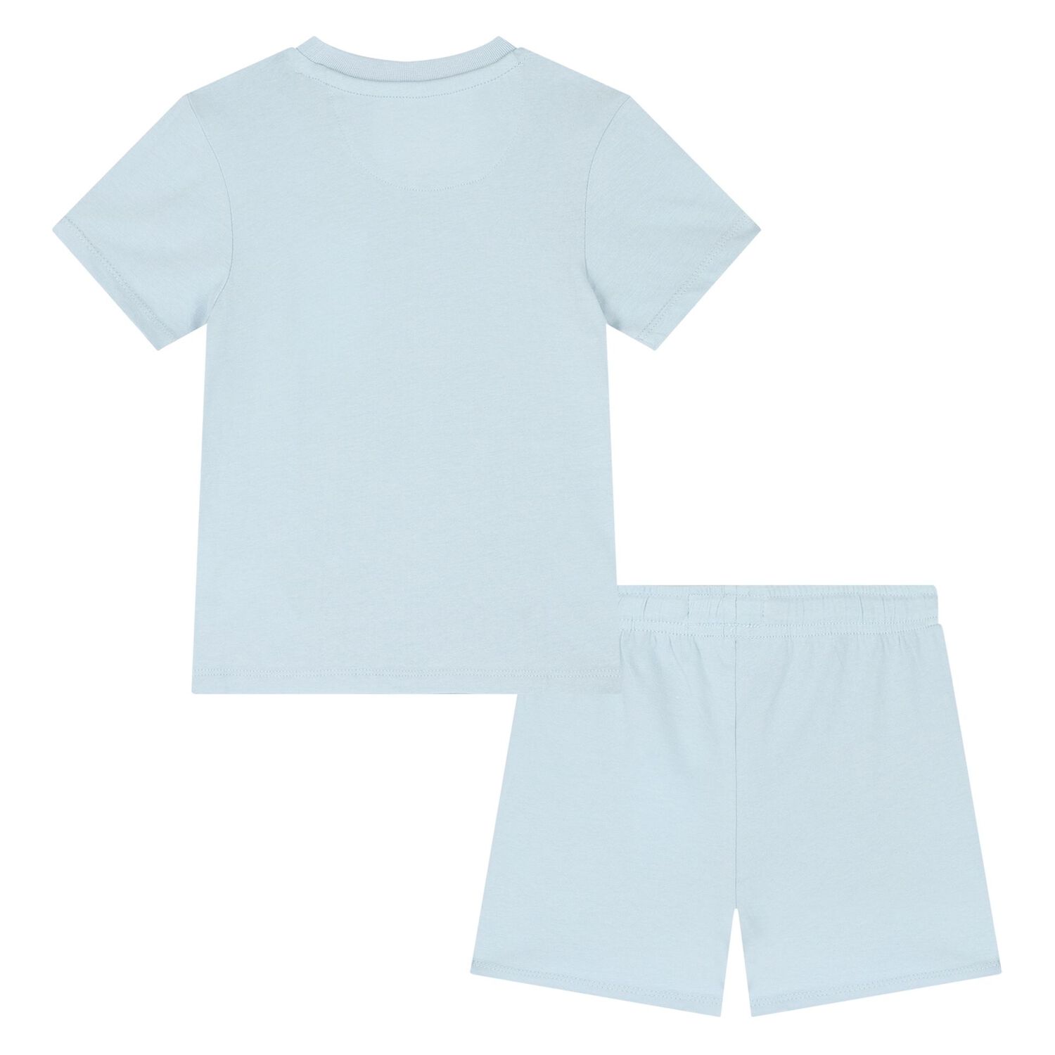 Younger Boys Blue Cotton Logo Shorts Set, 1, hi-res