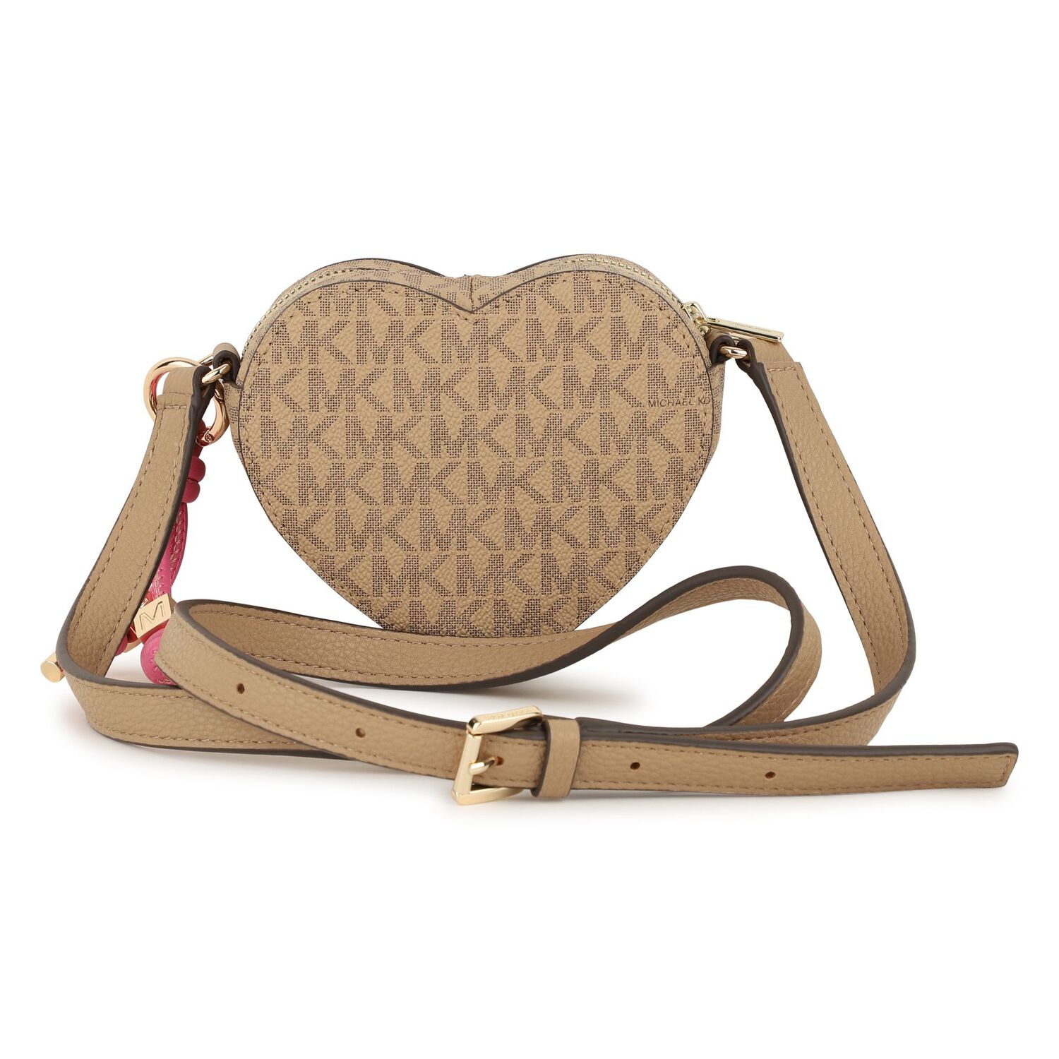 Girls Beige Heart Logo Handbag, 1, hi-res