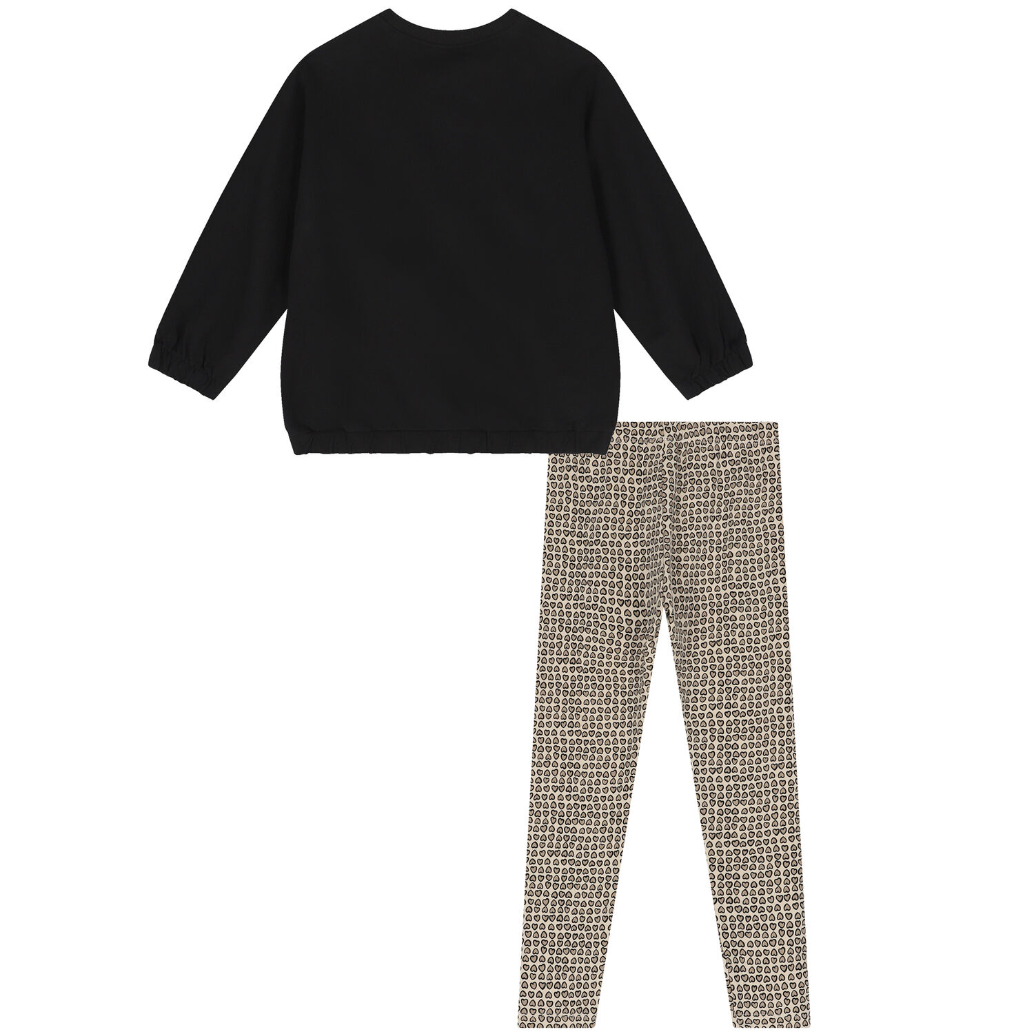Girls Black & Beige Leggings Set, 1, hi-res image number null