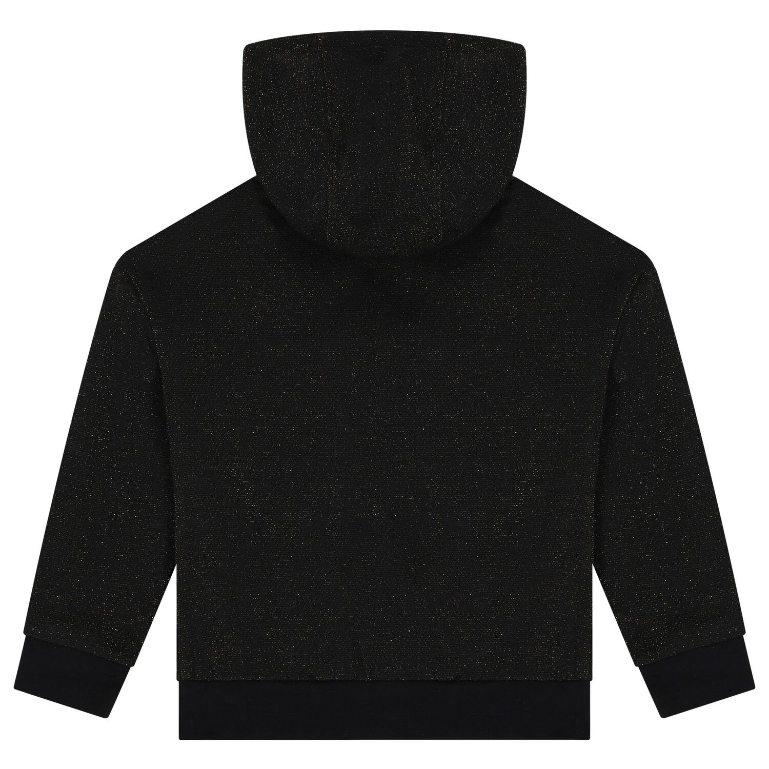 توب هودى بالشعار باللون الاسود والذهبى, 1, hi-res