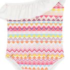 Girls White & Pink Zig Zag Swimsuit, 1, hi-res