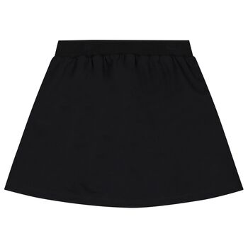 Girls Black Teddy Bear Logo Skirt
