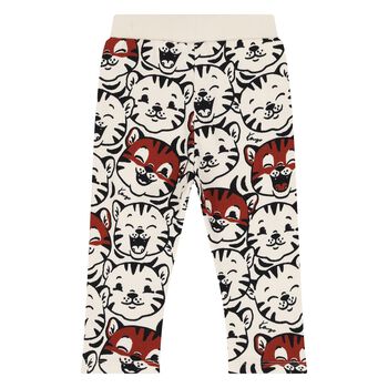 Younger Boys White Tiger Joggers