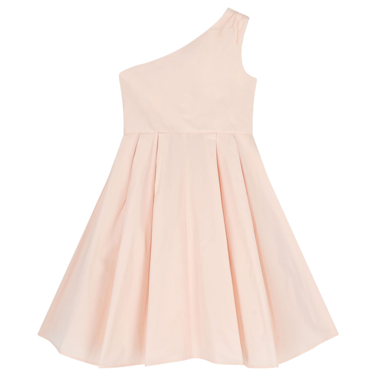 Girls Pink One Shoulder Dress, 2, hi-res