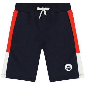 Younger Boys Navy Blue Logo Shorts