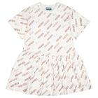 Girls Ivory & Beige Logo Dress, 1, hi-res