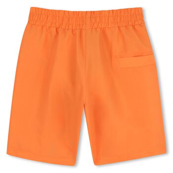 Boys Orange Logo Shorts
