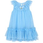 Girls Blue Hearts Tulle Dress, 2, hi-res