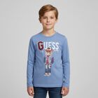 Boys Blue Teddy Bear Long Sleeve Top, 1, hi-res