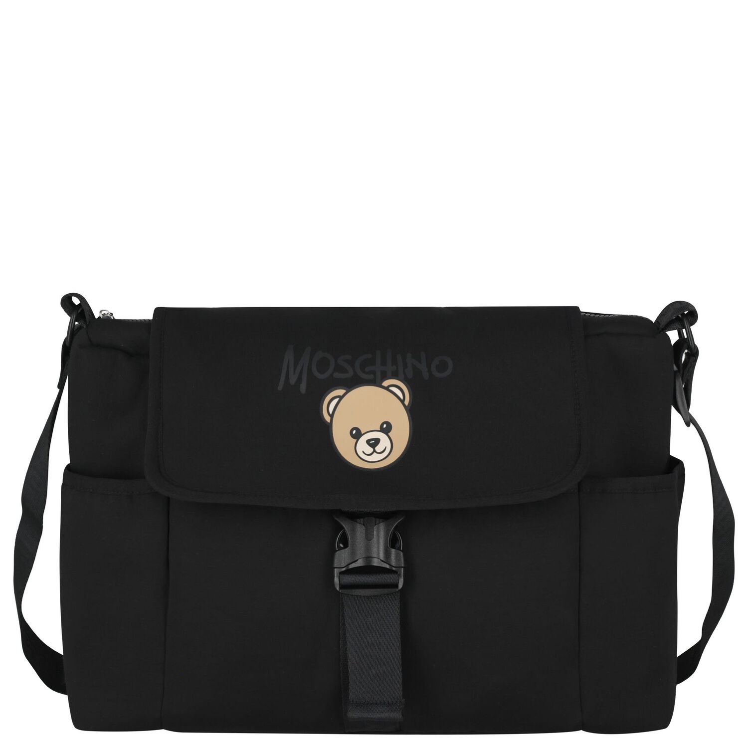 Black Teddy Bear Logo Baby Changing Bag ( 40CM ), 1, hi-res