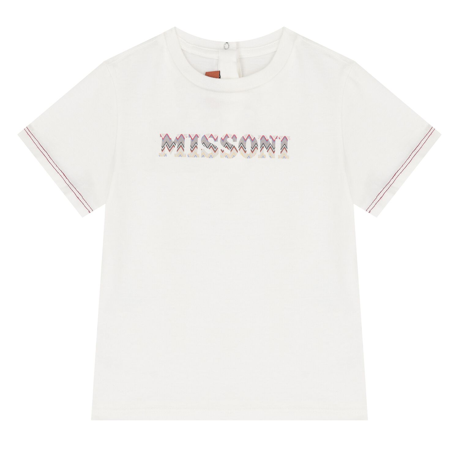 تيشيرت أولاد بالشعار باللون الأبيض, 1, hi-res