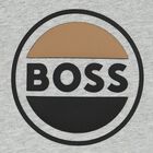 توب أولاد بأكمام بالشعار باللون الرمادي, 3, hi-res