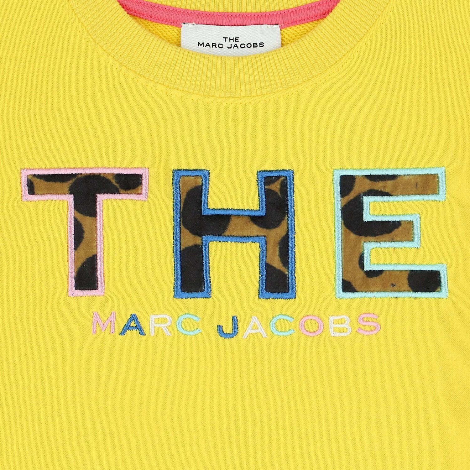 Girls Yellow Logo Sweatshirt Dress, 1, hi-res