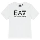 طقم شورت أبيض وأسود بشعار للأولاد, 1, hi-res