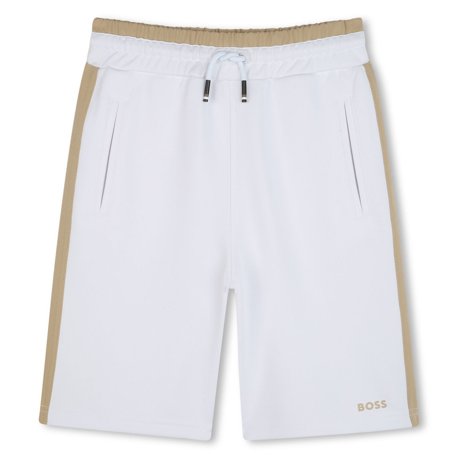 شورت أولاد بالشعار باللون الأبيض, 1, hi-res