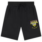 Boys Black Logo Shorts, 1, hi-res