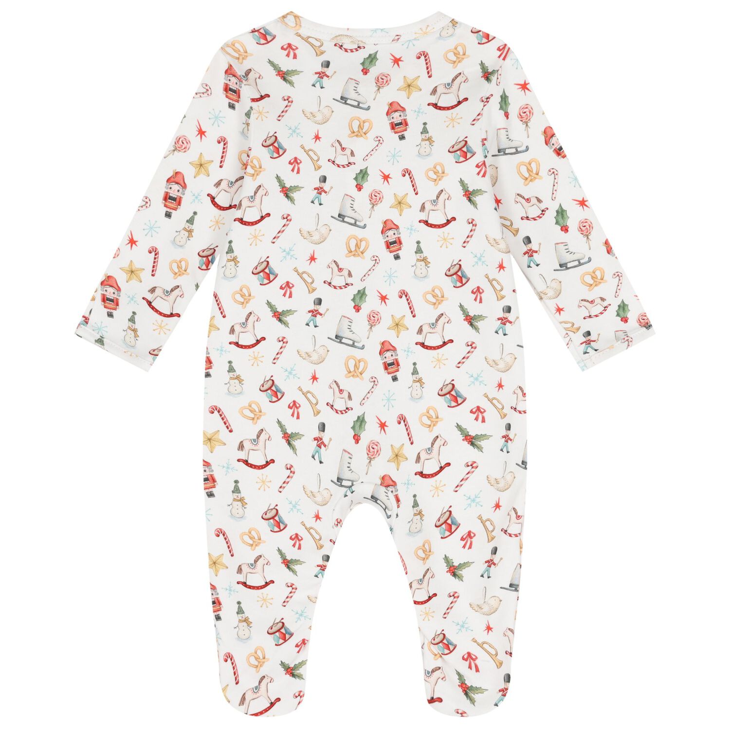 طقم أفرول هدايا بشعار احتفالي باللون الأبيض, 1, hi-res