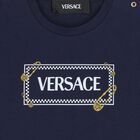 Younger Boys Navy Blue Logo T-Shirt, 1, hi-res