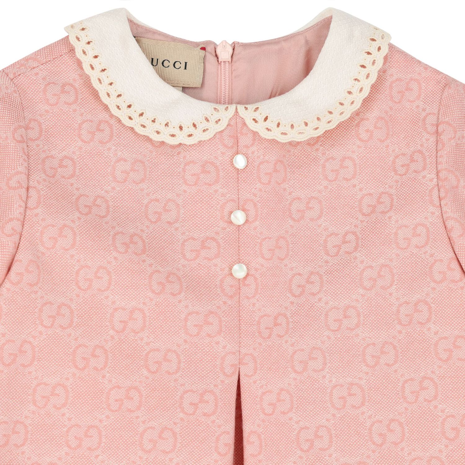 Younger Girls Pink GG Dress, 1, hi-res