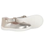Younger Girls Gold Faux Leather Shoes, 1, hi-res