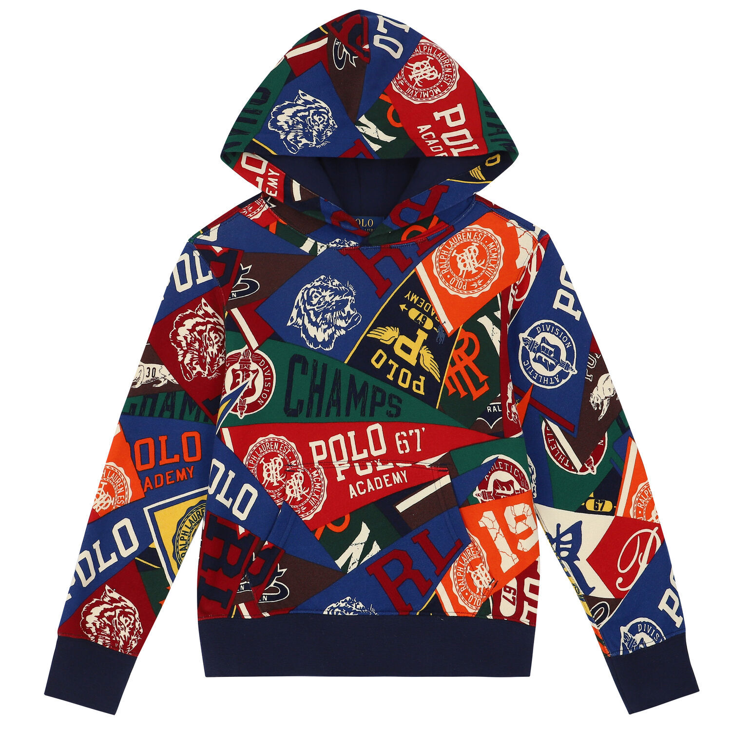 Boys Multi-Colored Logo Hooded Top, 1, hi-res