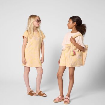 Girls Mini Me Pink & Yellow Floral Dress 