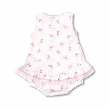Baby Girls White & Pink Ballerina Romper