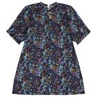 فستان بنات بالشعار باللون الكحلي, 1, hi-res