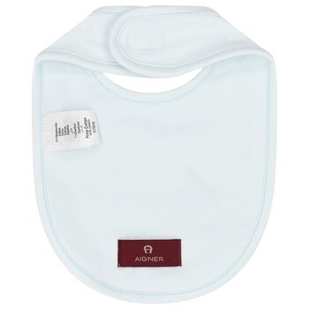 Baby Boys Blue & Gold Logo Bib