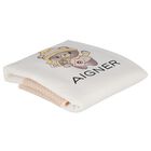 بطانيه للبنات بالشعار بشكل تيدى بير باللون الوردى و العاجى , 3, hi-res