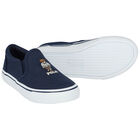Boys Navy Polo Bear Trainers, 1, hi-res