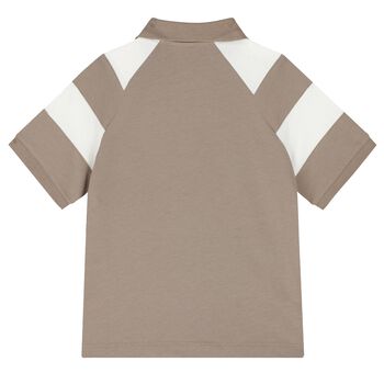 Boys Beige Logo Polo Shirt