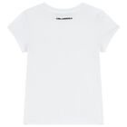 Girls White Logo T-Shirt, 2, hi-res
