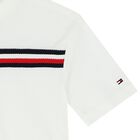 Boys White Striped T-Shirt, 1, hi-res