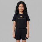 Girls Black Logo T-Shirt, 3, hi-res