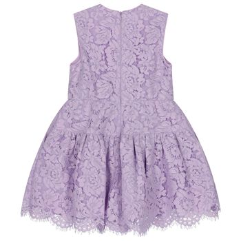 Girls Lilac Guipure Lace Dress