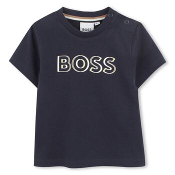 Younger Boys Navy Blue Logo T-Shirt
