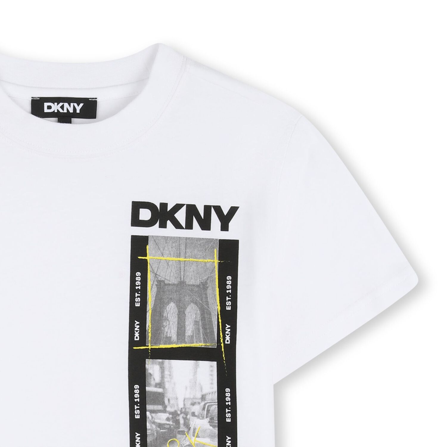 تيشيرت اولاد بالشعار باللون الابيض , 2, hi-res