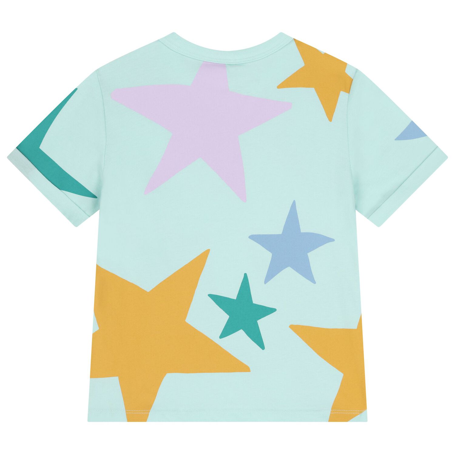 Girls Green Stars Logo T-Shirt, 1, hi-res