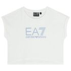 طقم شورت أبيض وأسود بشعار للبنات, 3, hi-res