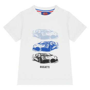 تي شيرت أولاد بالشعار باللون الأبيض