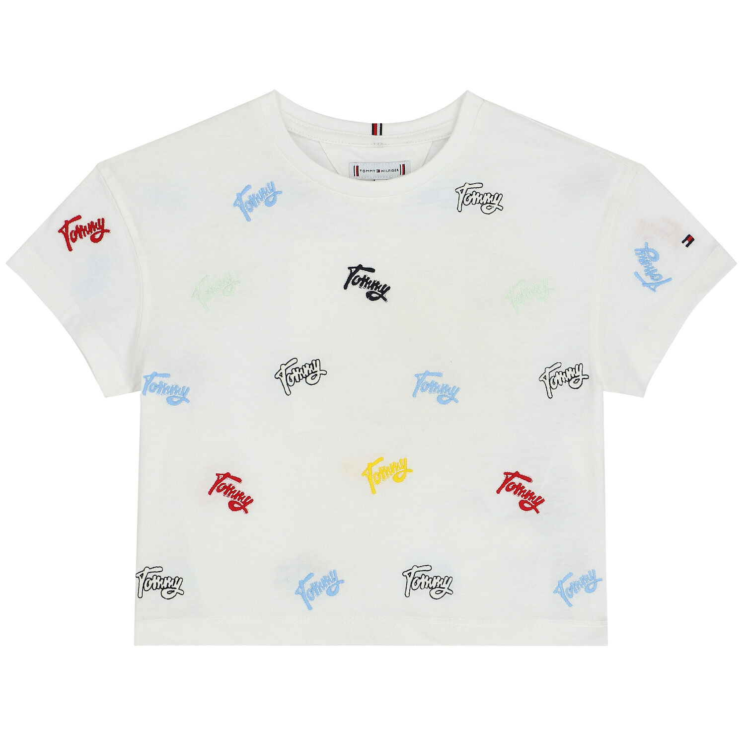 Girls White Logo T-Shirt, 1, hi-res