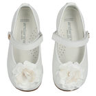 Younger Girls White Flower Shoes, 1, hi-res