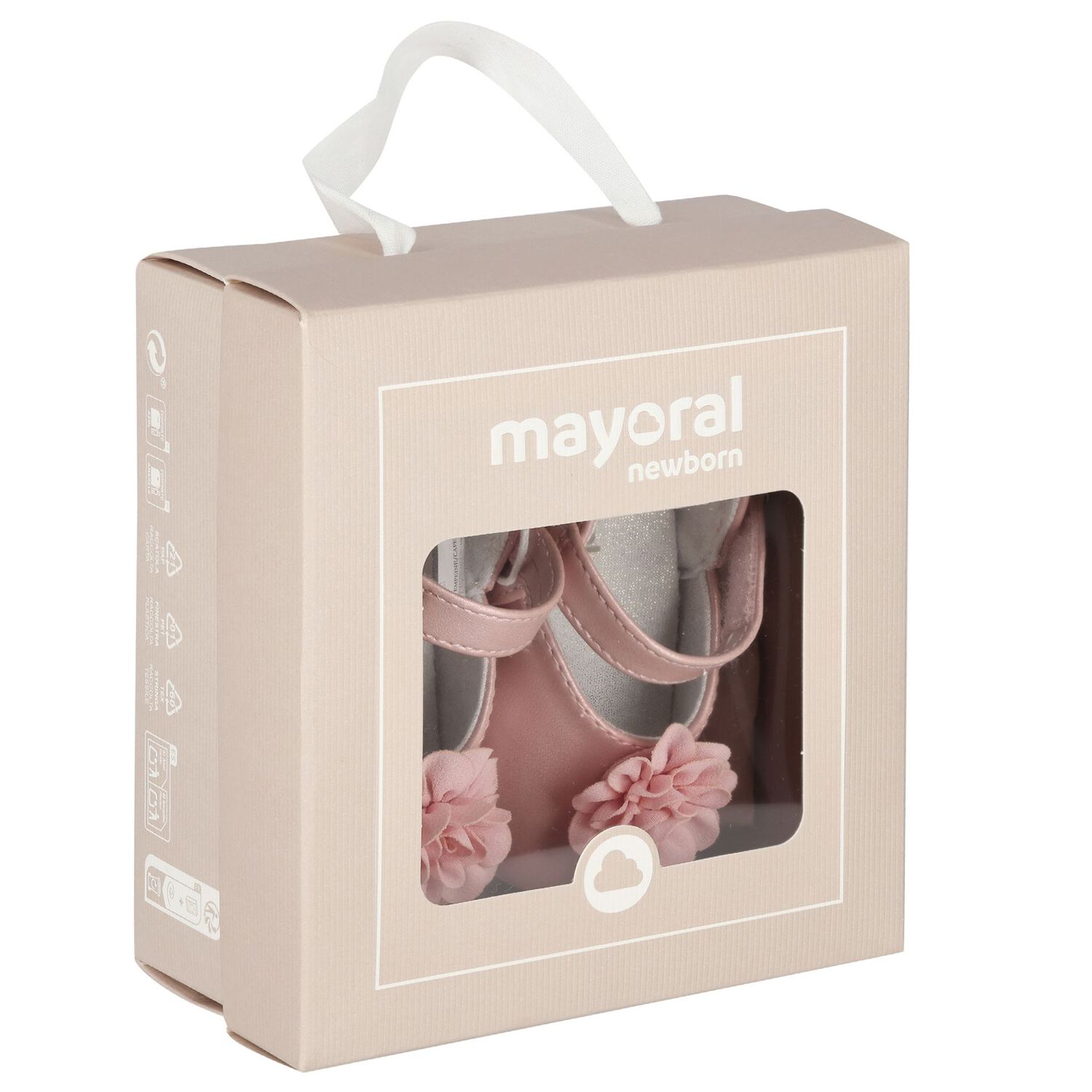 حذاء للبنات بالشعار قبل المشي باللون الوردي , 2, hi-res