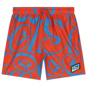 Boys Red & Blue Logo Shorts