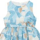 فستان بنات بطبعة الزهور باللون الأزرق , 1, hi-res