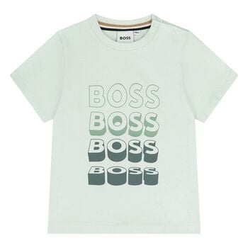 Younger Boys Green Logo T-Shirt