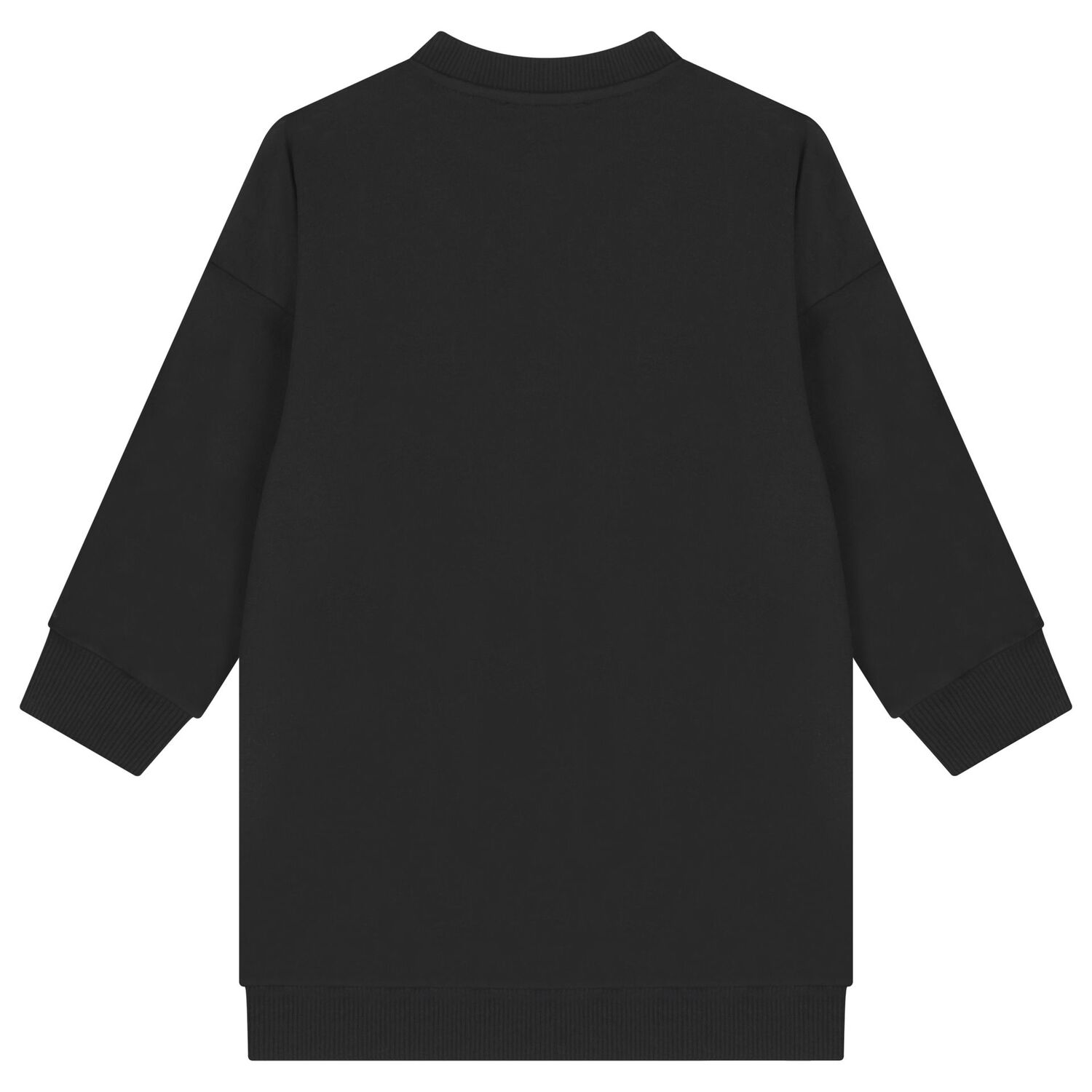 Girls Black Logo Sweatshirt Dress, 1, hi-res