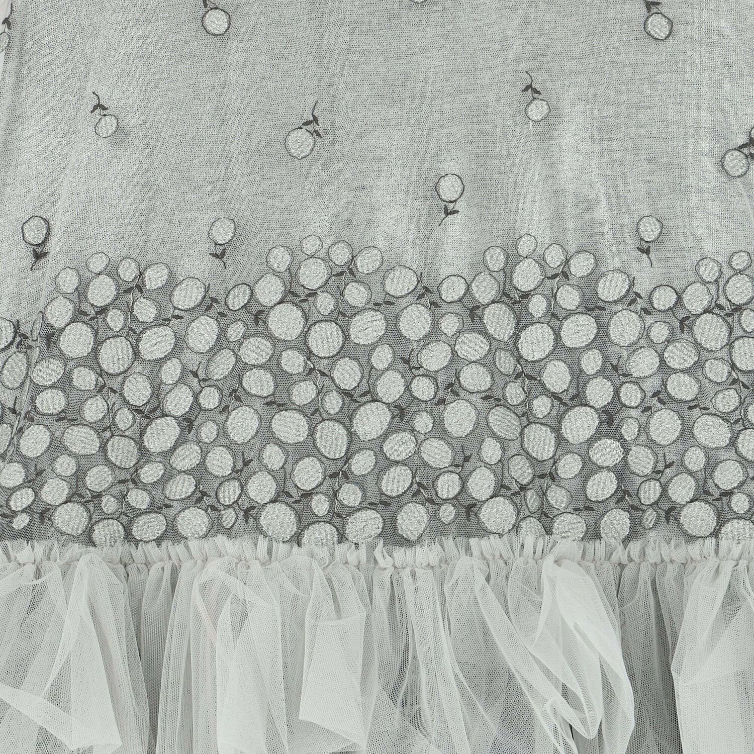 Girls Silver & Grey Lace Dress, 1, hi-res image number null